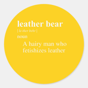 LEDERBÄR DEFINITION RUNDER AUFKLEBER