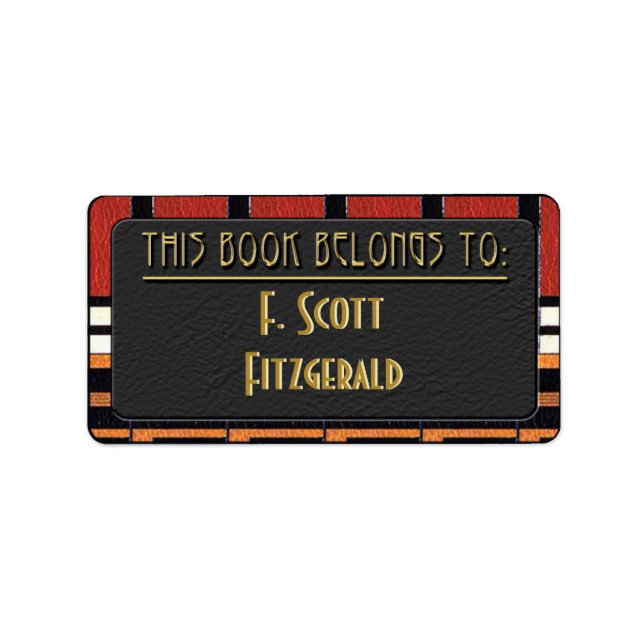 LederDeko (Personalisiertes Buchzeichen) Adressaufkleber (Vorne)