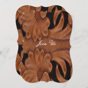 Lederdruckbogen Western Hochzeitsvorlage Einladung