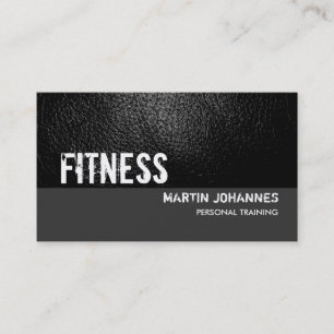 Ledereffekt Gray Personal Trainer Business Card Visitenkarte