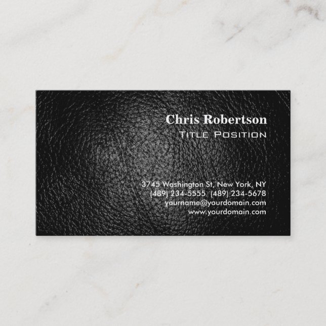 Ledereffekt Modern Chic Charming Business Card Visitenkarte (Vorderseite)