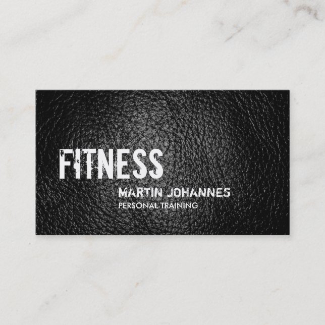 Ledereffekt Personal Trainer Business Card Visitenkarte (Vorderseite)