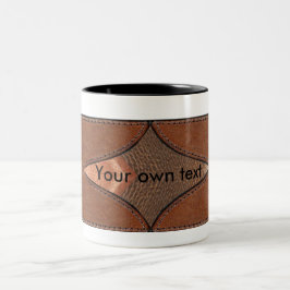 Lederetikett-Tasse und Mit Monogramm Elemente Zweifarbige Tasse