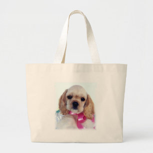 Lederfarbene Cocker spaniel-Strand-Tasche Jumbo Stoffbeutel