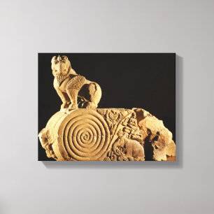 Lederfarbener Sandstein Architrave mit Greif, Leinwanddruck