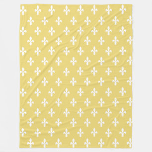 Lederfarbener Victorian Fleur de Lys Fleecedecke