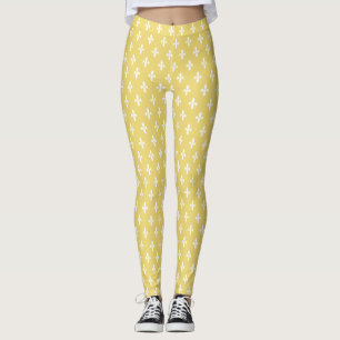 Lederfarbener Victorian Fleur de Lys Leggings