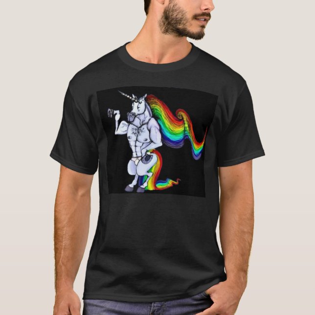 Lederfarbenes Einhorn T-Shirt (Vorderseite)