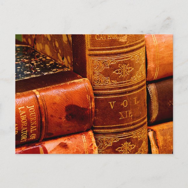 Ledergebundene Bücher Postkarte (Vorderseite)