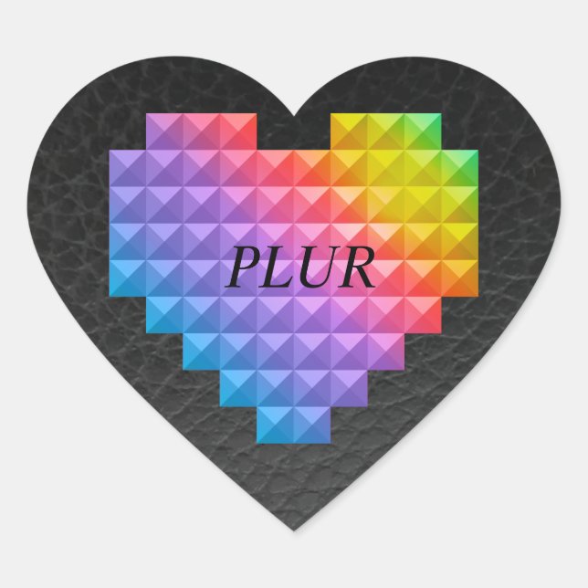 Lederhintergrund Herz-Aufkleber (Vorderseite)