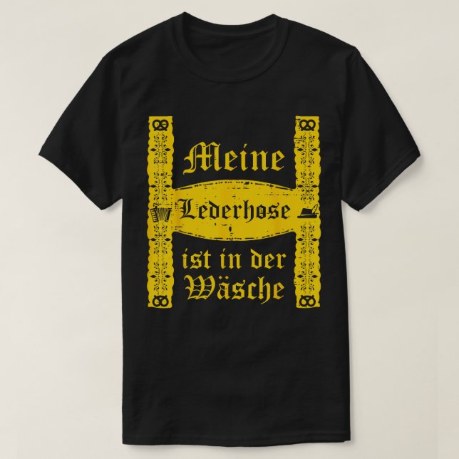Lederhose in Wasche Oktoberfest Deutsche Kostüme M T-Shirt (Design vorne)