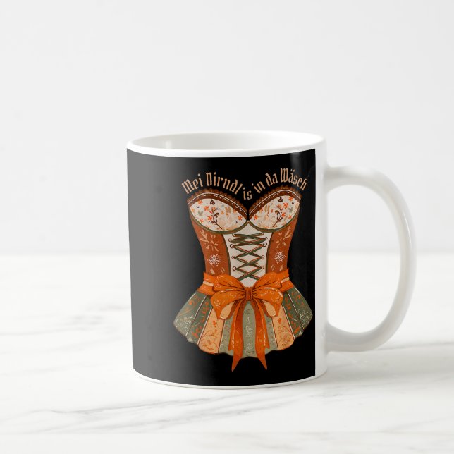 Lederhosen Costume Cute German Bavarian Women  Kaffeetasse (Rechts)