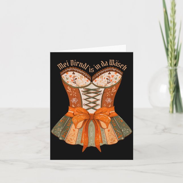 Lederhosen Costume Cute German Bavarian Women  Karte (Vorderseite)