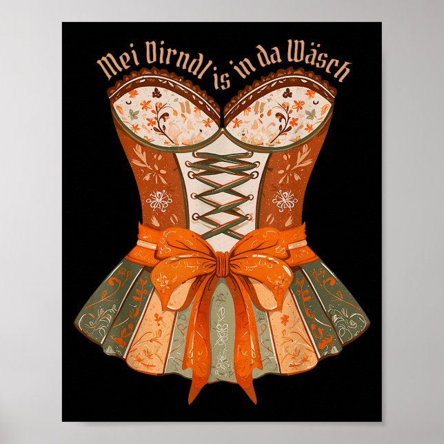 Lederhosen Costume Cute German Bavarian Women  Poster (Vorne)