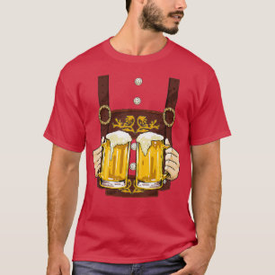 Lederhosen Costume Oktoberfest Männer Prost Beer T T-Shirt