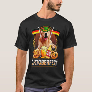 Lederhosen Golden Retriever Hund Deutschland Flagg T-Shirt