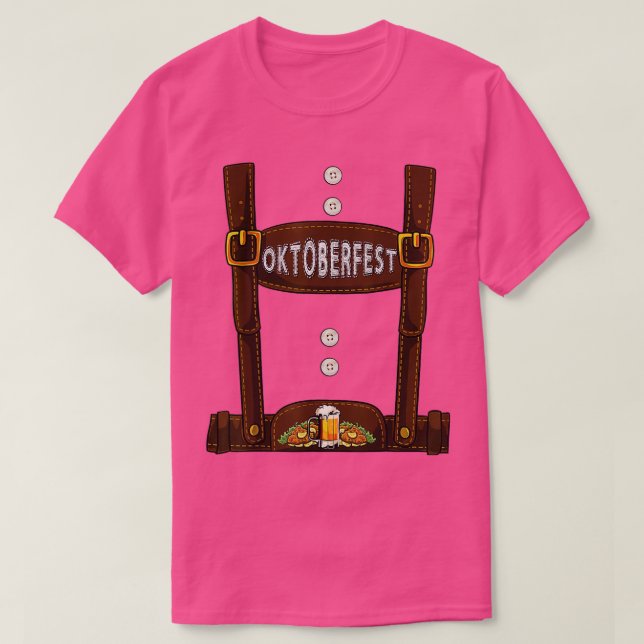 Lederhosen Suspenders Oktoberfest Bavarian Bier Mu T-Shirt (Design vorne)