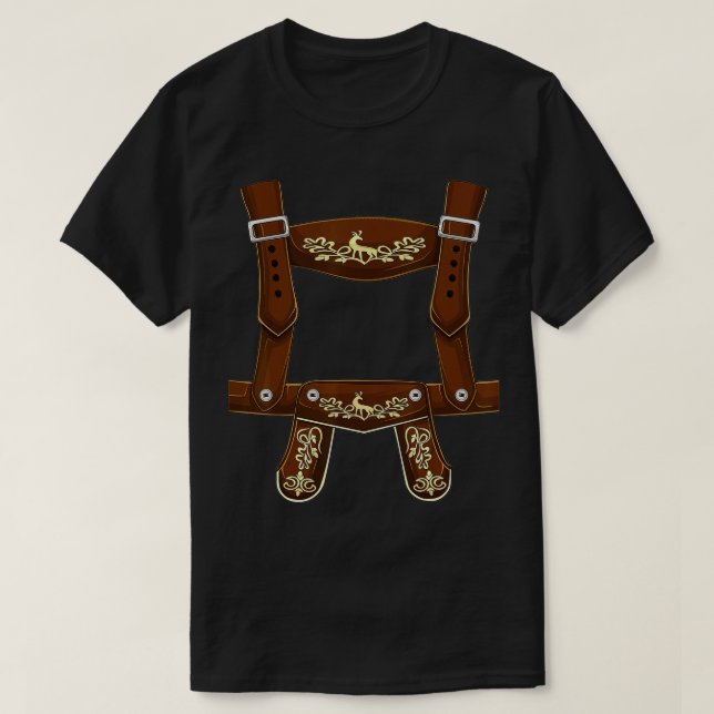 Lederhosen Suspenders Oktoberfest costume Bavarian T-Shirt (Design vorne)