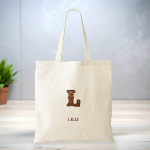 Lederinitialen-Monogramm L im Western-Stil Tragetasche