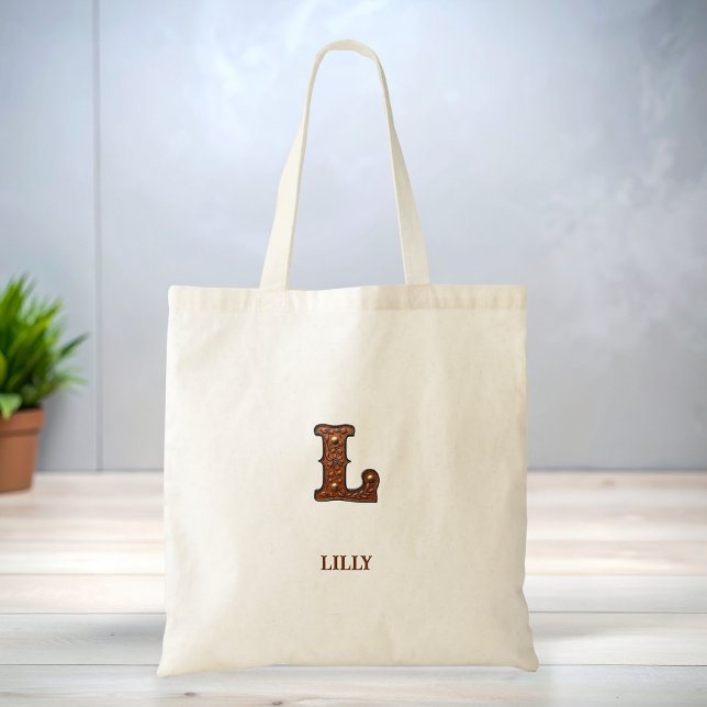 Lederinitialen-Monogramm L im Western-Stil Tragetasche (Von Creator hochgeladen)