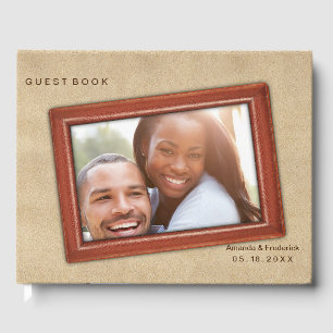 Lederleder-Blume Gästebuch