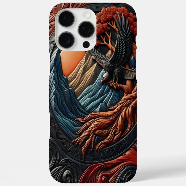 Lederlook Eagle Nature Scene Case-Mate iPhone Hülle (Rückseite)