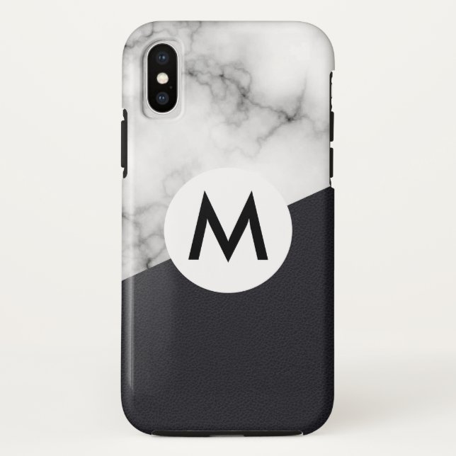 Ledermarmor mit Monogramm Case-Mate iPhone Hülle (Rückseite)