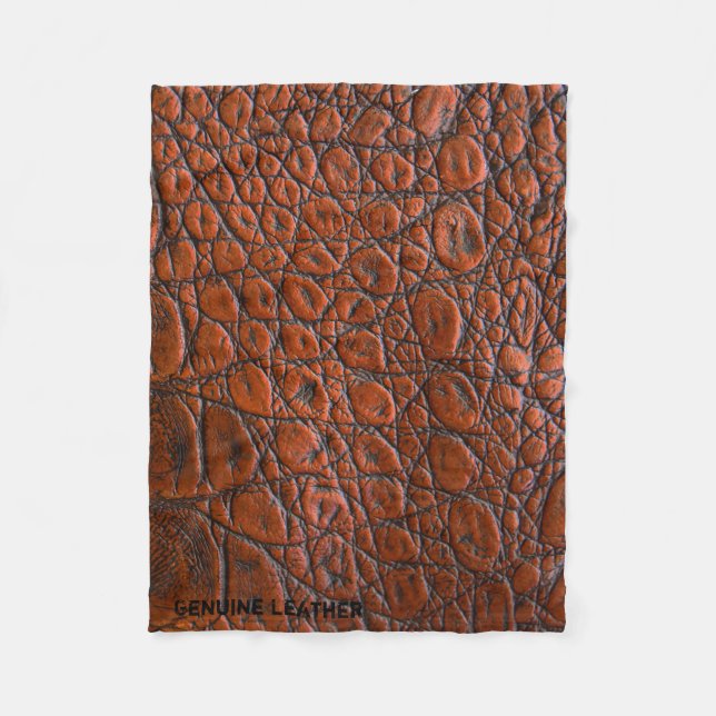 Ledermatte Fleecedecke (Vorderseite)