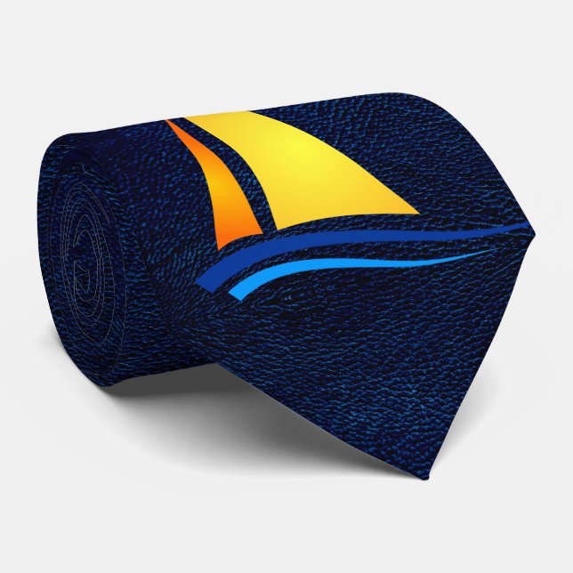 Ledermuster der Seestreitkräfte mit Segelboot-Kraw Krawatte (Gerollt)