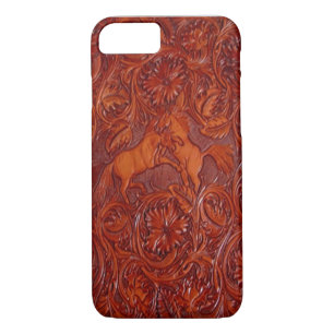 lederne Art des Westerns mit Mustangs iPhone 7 Case-Mate iPhone Hülle