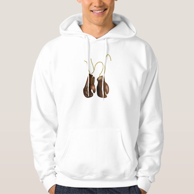 Lederne Boxhandschuhe Hoodie (Vorderseite)