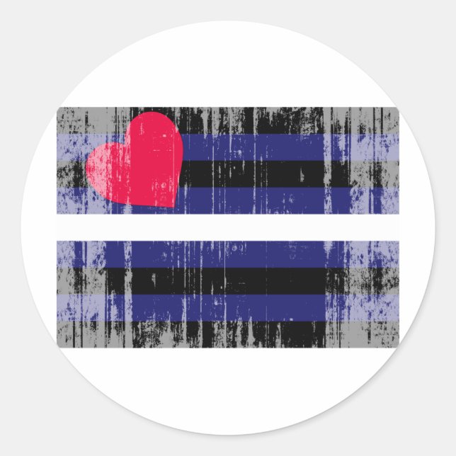 LEDERNE FLAGGE BEUNRUHIGT RUNDER AUFKLEBER (Vorderseite)