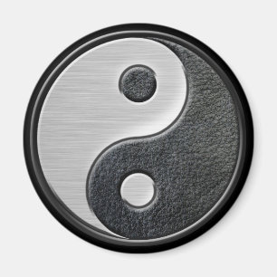Lederne und Stahleffekt Yin Yang Grafik Magnet