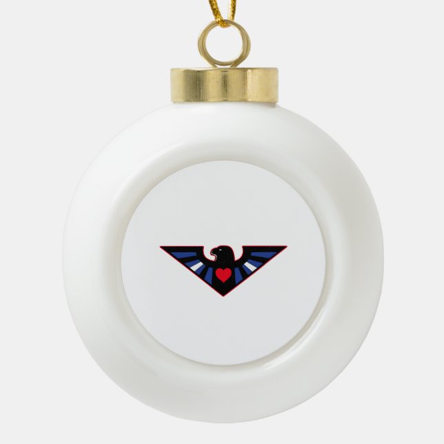 Lederner Eagle-Stolz Keramik Kugel-Ornament (Vorderseite)