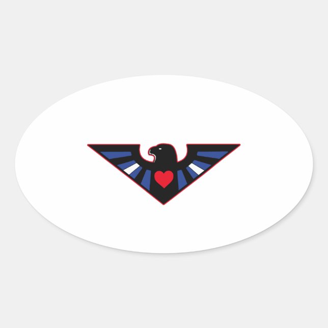 Lederner Eagle-Stolz Ovaler Aufkleber (Vorderseite)