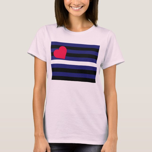Lederner Latex und BDSM Stolz-Flagge T-Shirt (Vorderseite)