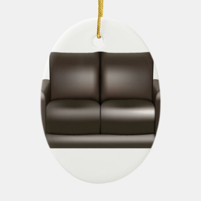 Lederner Sofaentwurf Browns Keramikornament (Vorne)