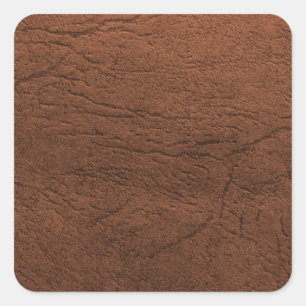 Ledernes Beschaffenheits-Monogramm Browns Quadratischer Aufkleber