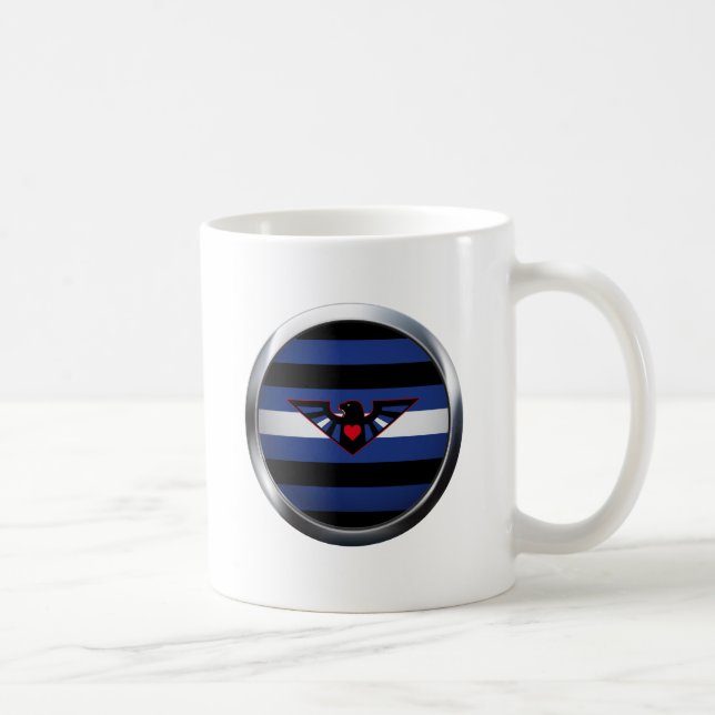 LEDERNES EAGLE-STOLZ-MEDAILLON KAFFEETASSE (Rechts)