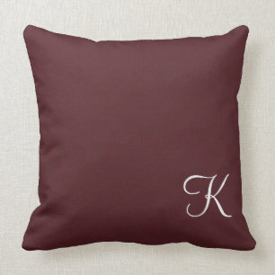 Ledernes Monogramm Burgunders Kissen