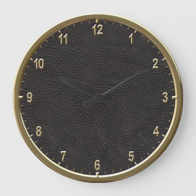 Ledernes Muster 10,75" Große Wanduhr (Vorderseite)