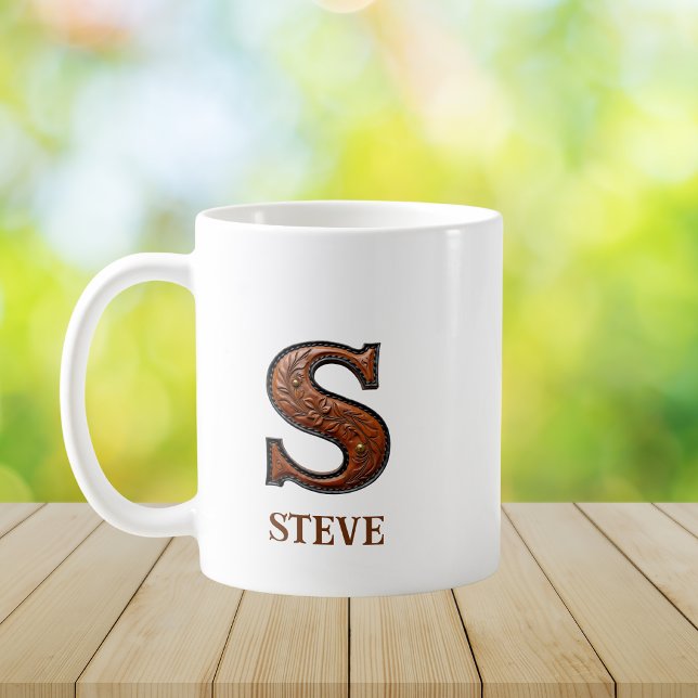 Lederpräge-Western-Monogramm Anfangsbuchstabe S Kaffeetasse (Von Creator hochgeladen)