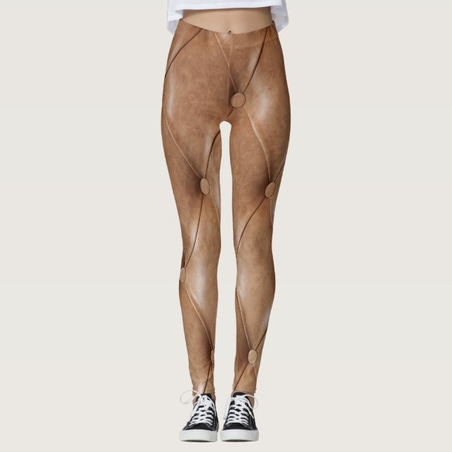 Ledersofa: Texturierter Hintergrund Leggings (Vorderseite)