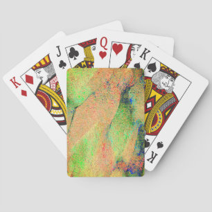 Lederstil gefälscht und orange-grüne abgenutzte Fa Spielkarten