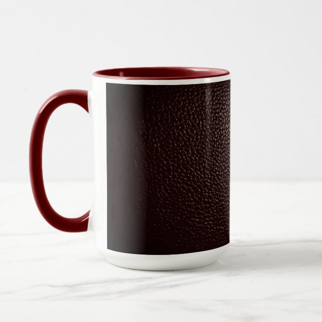 Lederstil in Weinfarbe Tasse (Links)