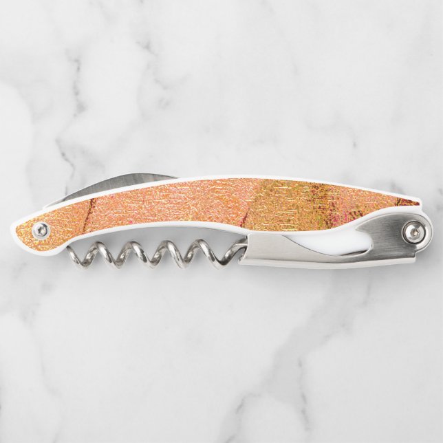 Lederstil mit abgenutzter Farbe, Lachs Kellnermesser (Rückseite)