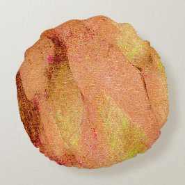 Lederstil mit abgenutzter Farbe, Lachs Rundes Kissen