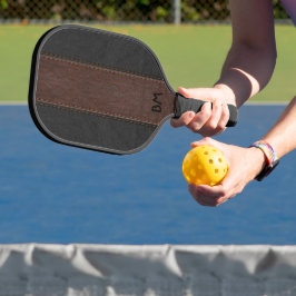 Lederstreifen aus schwarzem und braunem Imitat Pickleball Schläger