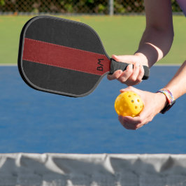 Lederstreifen aus schwarzem und rotem Imitat Pickleball Schläger