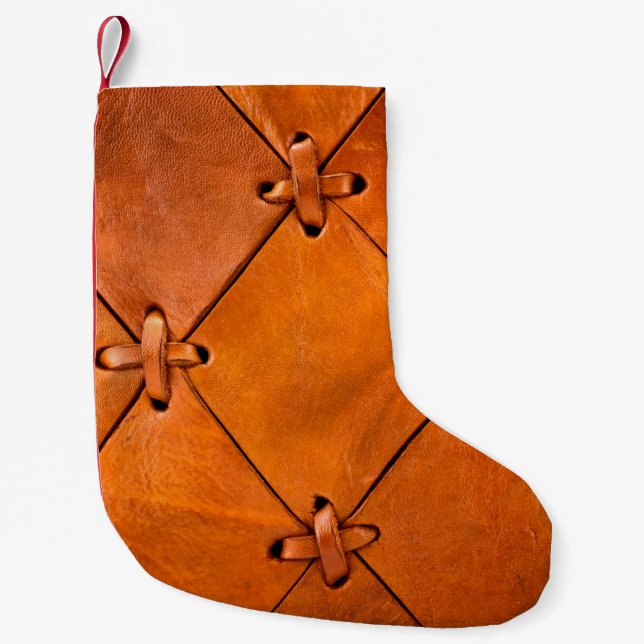 Lederstruktur. Kleiner Weihnachtsstrumpf (Vorderseite)